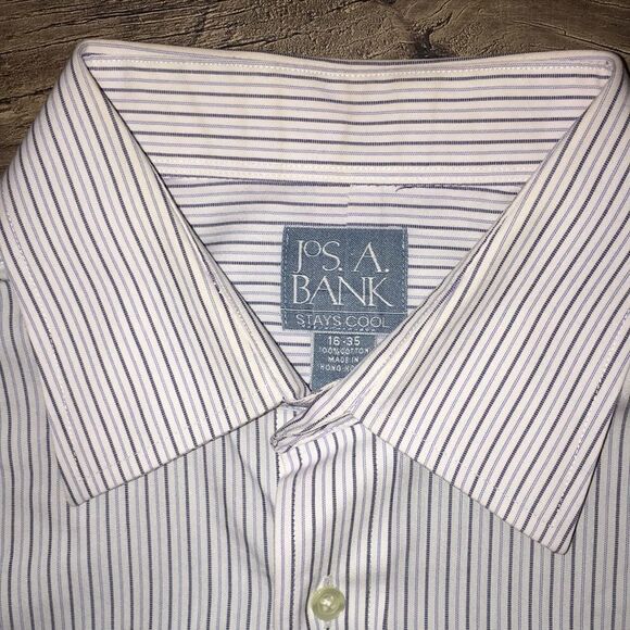 Lot of 3 Trio Stripe Check Jos A Bank Dress Shirt - Picture 6 of 7